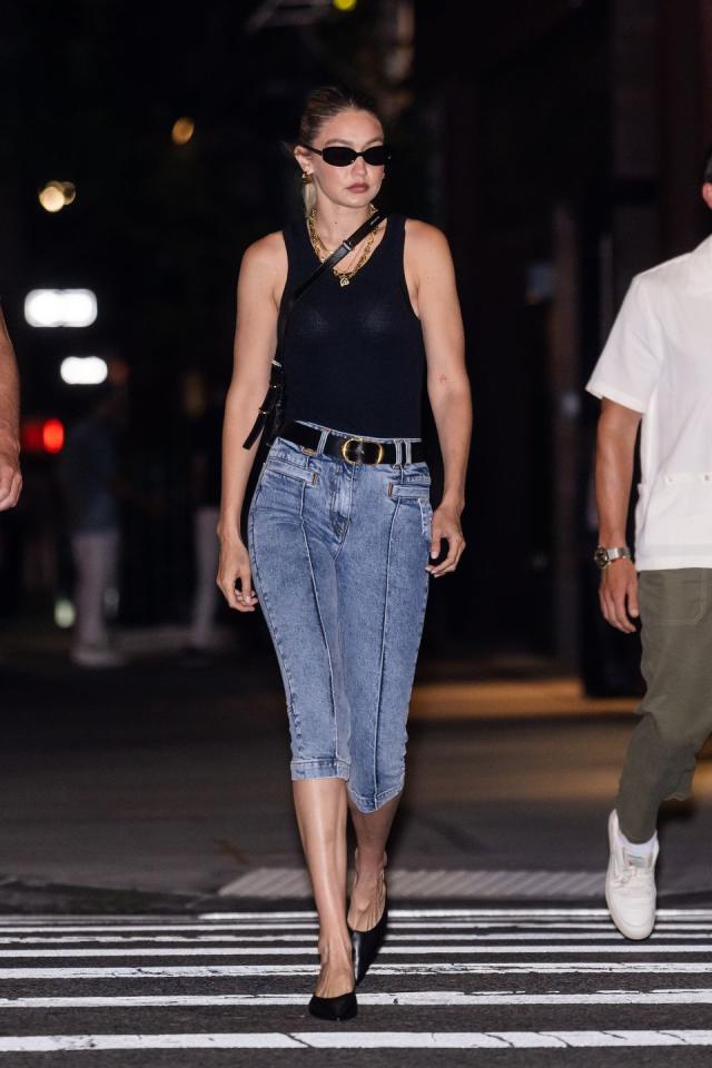 Gigi Hadid Champions the Capri Revival With an Acid-Wash Twist