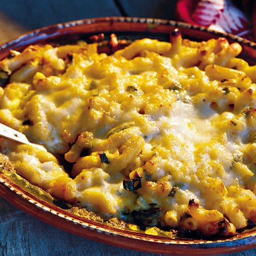 Mac and Texas Cheeses With Roasted Chiles