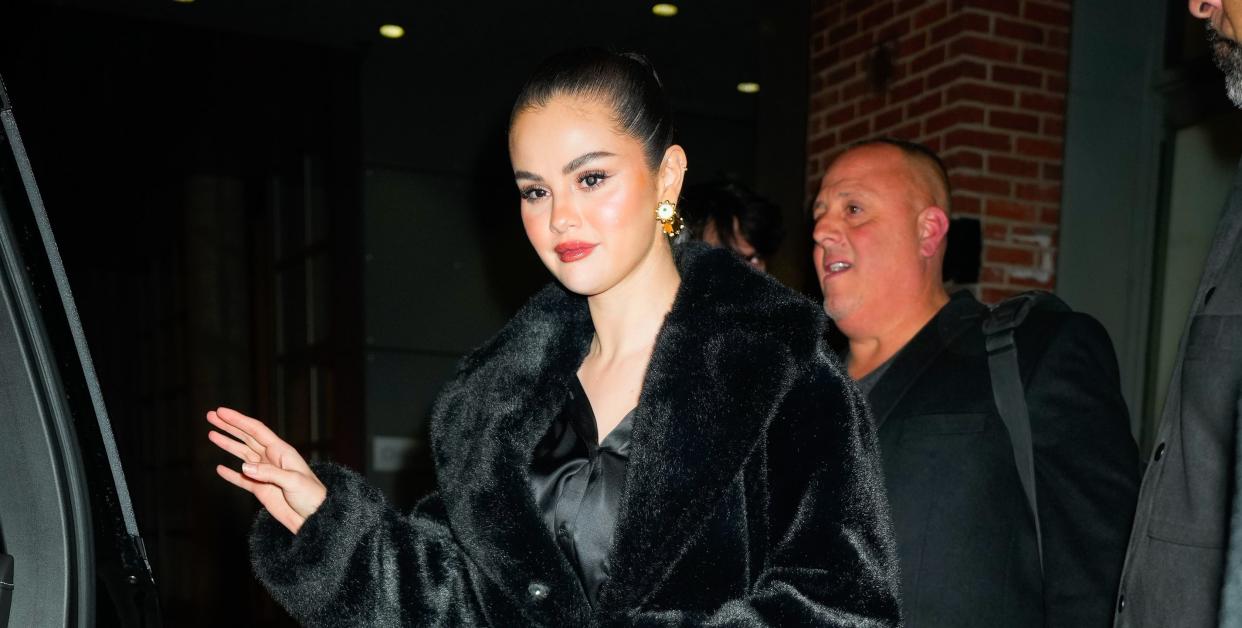 new york, new york march 29 selena gomez departs an event for rare beauty on march 28, 2023 in new york city photo by gothamgc images