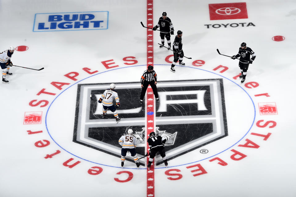 LOS ANGELES, CA - October 17:  A general view of the Los Angeles Kings game during the third period against the Buffalo Sabres at STAPLES Center on October 17, 2019 in Los Angeles, California. (Photo by Juan Ocampo/NHLI via Getty Images)