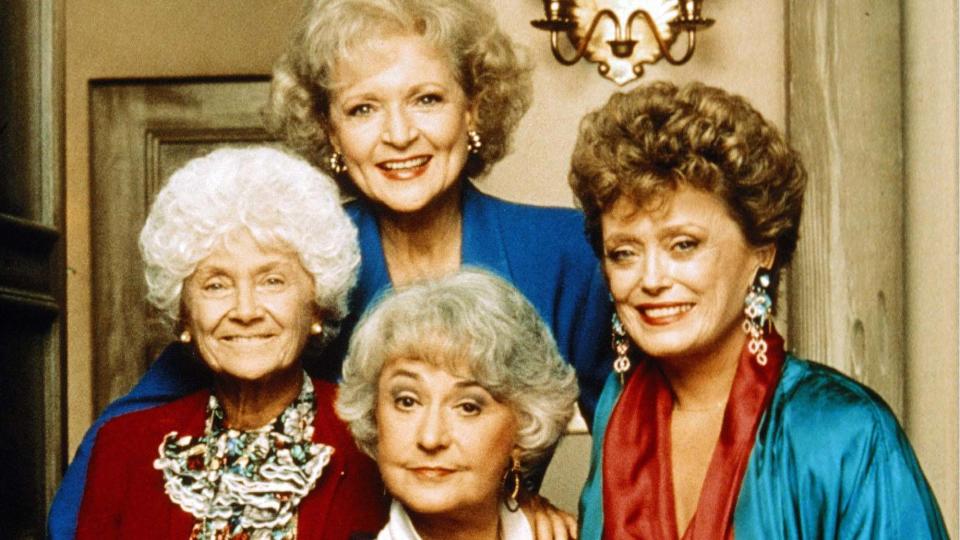 (L to R clockwise) Estelle Getty, Betty White, Rue McClanahan and  Bea Arthur in Golden Girls