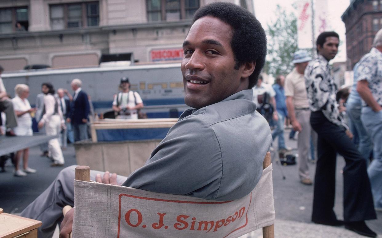 OJ Simpson on a movie set