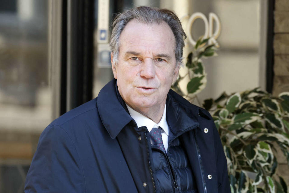 President of Provence-Alpes-Cote d'Azur regional council Renaud Muselier arrives for a meeting at the campaign headquarters of incumbent French president in Paris, on March 7, 2022, three days after French president officially announced he would seek a second term in office. (Photo by Ludovic MARIN / AFP)