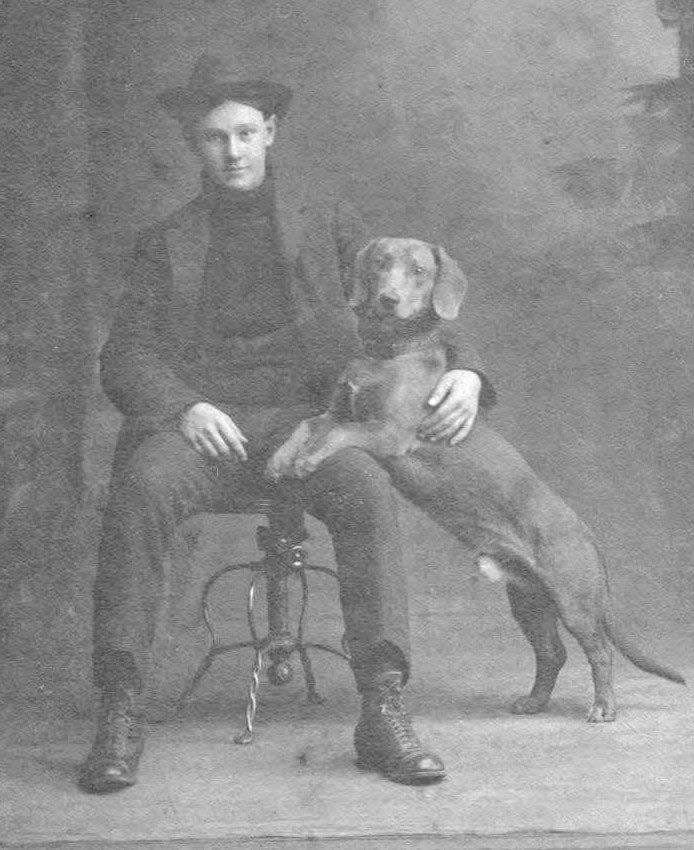 Frank Lewis Reed and his dog.