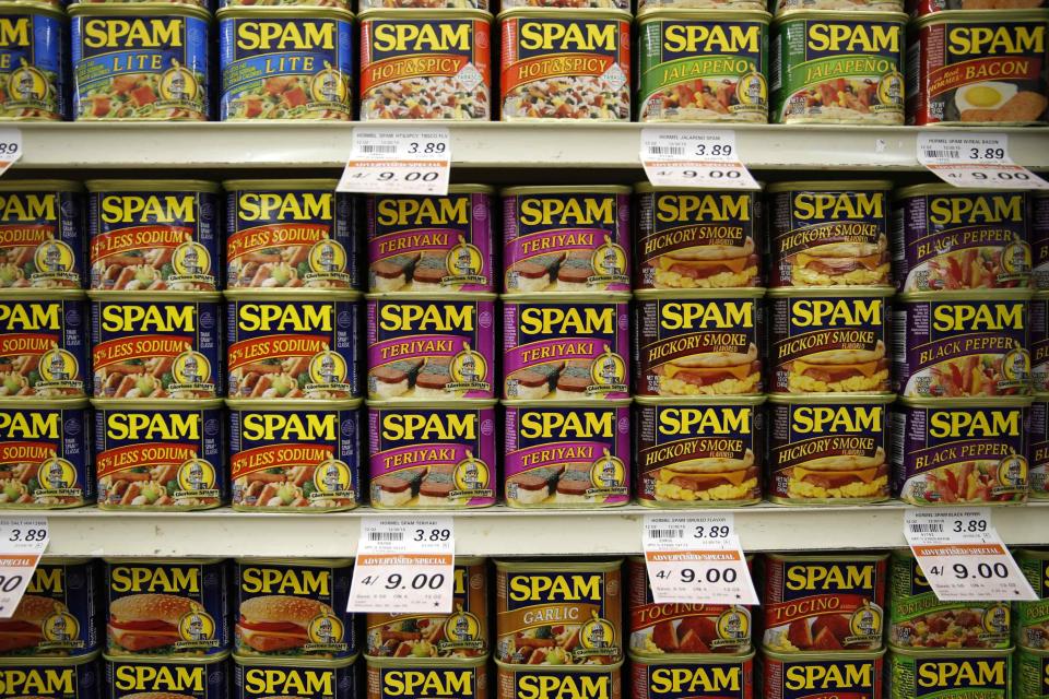 Image: Spam on supermarket shelves (Jonathan Ernst / Reuters)