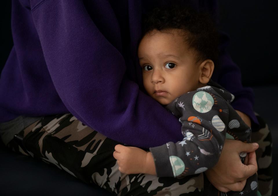 One-year-old Joseph has been staying at The Haven of Portage County in Ravenna with his mom, Sarah Wilkinson.