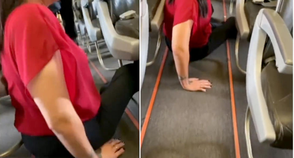 Jetstar passenger forced to crawl down aisle