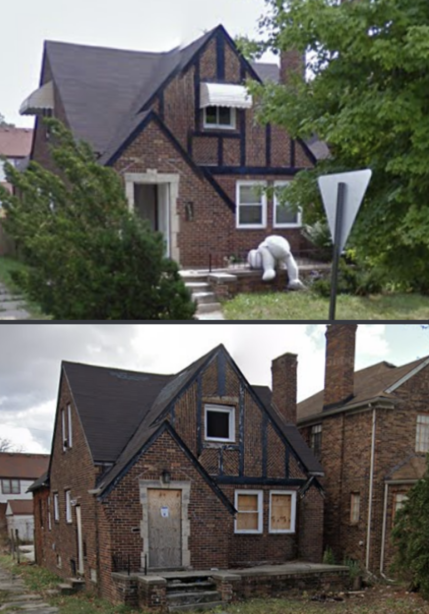 Before and after of an abandoned house