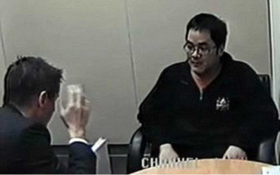 Daniel Wong being interviewed by the police (York Regional Police)