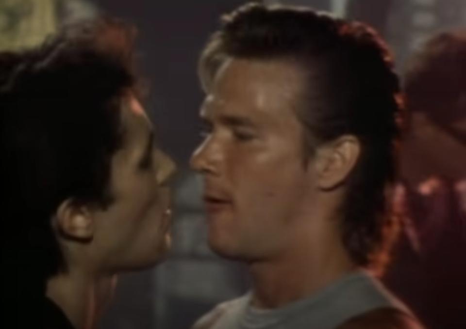 Patrick Swayze appears in the "Rosanna" music video