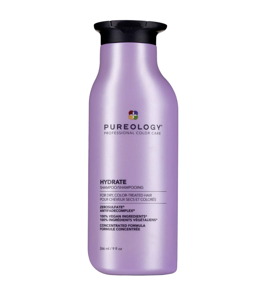 large purple bottle of Pureology Hydrate Nourishing Shampoo (Photo via Amazon)