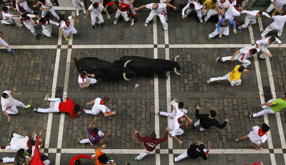 Running of the Bulls in Pamplona, Spain