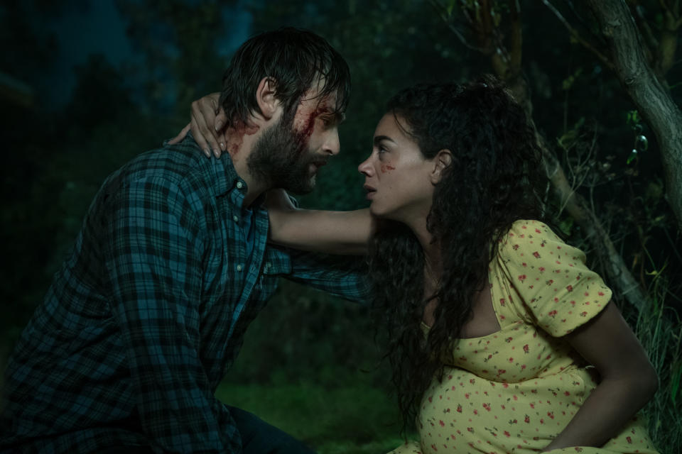 Douglas Booth and Hannah John-Kamen in Unwelcome (Warner Bros.)