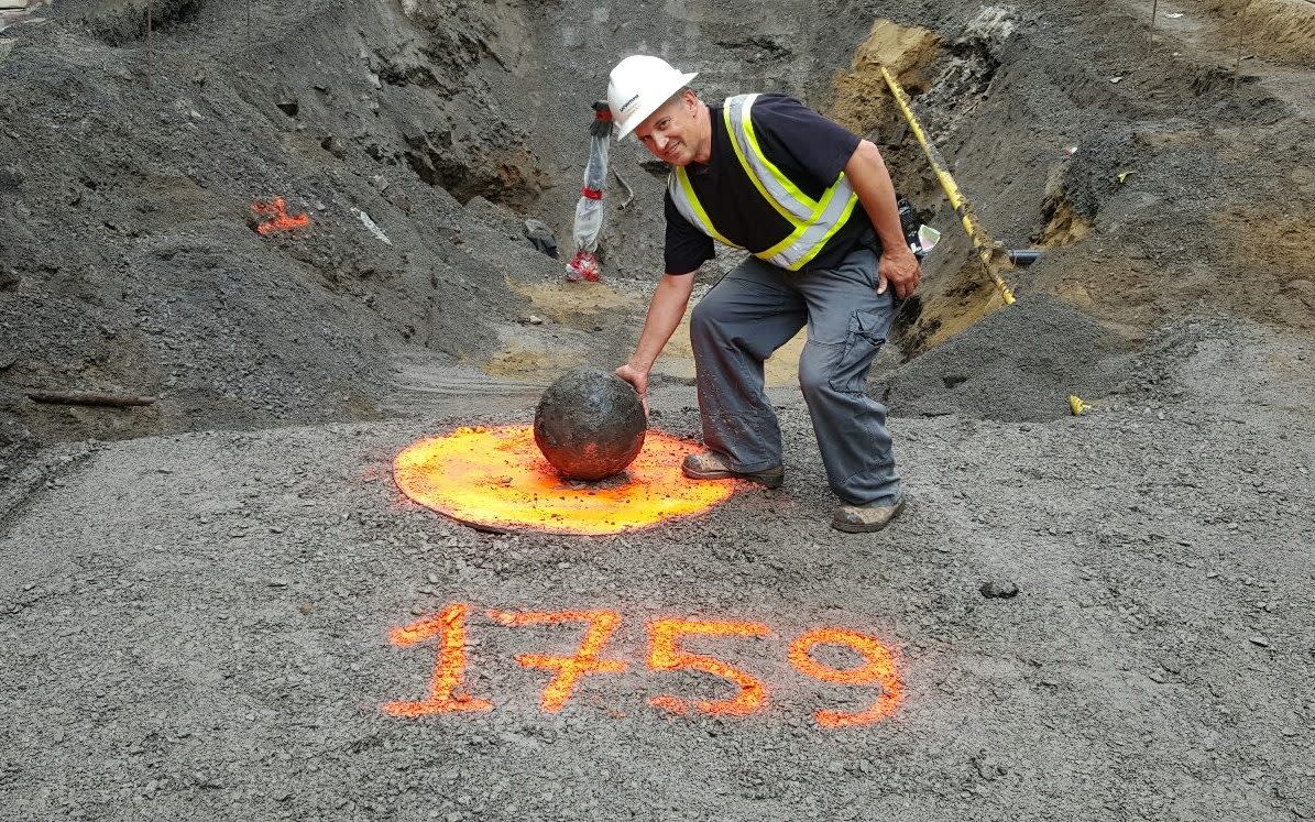 A cannonball fired by British forces in 1759 still contained a charge and explosives - Lafontaine/Facebook