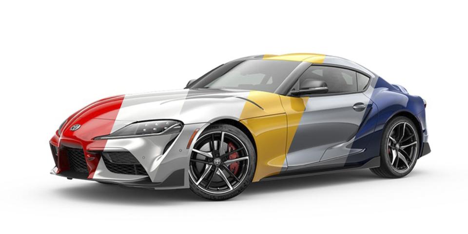 <p>We have only seen <a rel="nofollow noopener" href="https://www.caranddriver.com/toyota/supra" target="_blank" data-ylk="slk:the new Toyota Supra;elm:context_link;itc:0;sec:content-canvas" class="link ">the new Toyota Supra</a> in a select few exterior colors-until now. Toyota's website now shows all eight of <a rel="nofollow noopener" href="https://www.caranddriver.com/news/a24443721/2020-toyota-supra-photos-info/" target="_blank" data-ylk="slk:the new sports car;elm:context_link;itc:0;sec:content-canvas" class="link ">the new sports car</a>'s exterior hues, which include the following: Absolute Zero White, Nocturnal Black, Renaissance Red 2.0, Phantom Matte Gray, Tungsten Silver, Turbulence Gray, Nitro Yellow, and Downshift Blue. So we put together a gallery of the Supra outfitted in each of these paint options so that you can pick your favorite. There isn't a configurator live yet, but Toyota has released pricing and <a rel="nofollow noopener" href="https://www.caranddriver.com/news/a25868740/toyota-supra-price-2020/" target="_blank" data-ylk="slk:full info on the Supra's trim levels and options;elm:context_link;itc:0;sec:content-canvas" class="link ">full info on the Supra's trim levels and options</a>.</p><p>We're partial to blue and yellow, although <a rel="nofollow noopener" href="https://www.caranddriver.com/news/a25868570/2020-toyota-supra-launch-edition/" target="_blank" data-ylk="slk:the Launch Edition cars;elm:context_link;itc:0;sec:content-canvas" class="link ">the Launch Edition cars</a>, which have red mirror caps and different wheels, look sharp too. These Launch Edition cars will be the first Supra models to reach dealerships sometime this spring, while Toyota says the rest of the colors won't be available until the fall.</p>