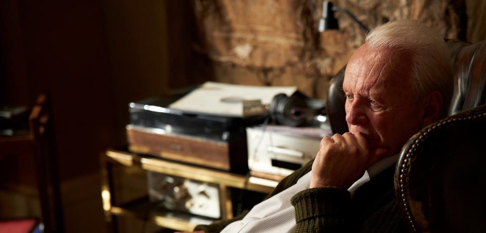 This image released by Sony Pictures Classics shows Anthony Hopkins in a scene from "The Father." (Sean Gleason/Sony Pictures Classics via AP)