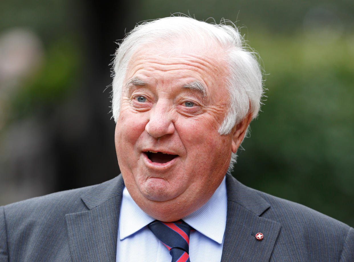 Jimmy Tarbuck attends the funeral of entertainer Ronnie Corbett at the church of St John the Evangelist on April 18, 2016 in Shirley, England. Ronnie Corbett, one of Britain's most popular comedians, best known for 'The Two Ronnies', his double-act with Ronnie Barker, died on March 31, aged 85. (Photo by Max Mumby/Indigo/Getty Images)