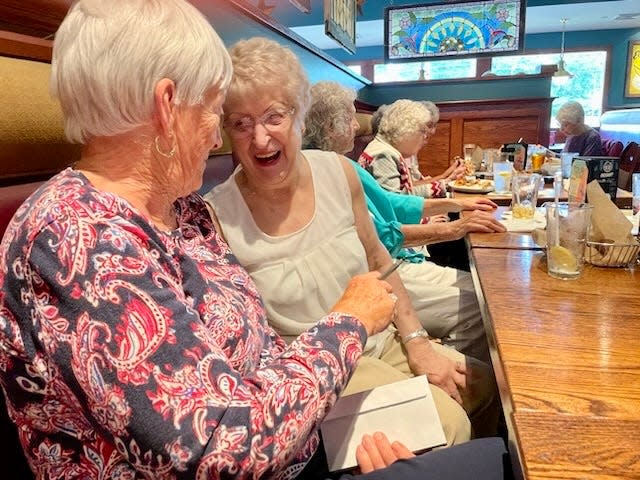 Sandy Stafford of Laconia, Arlene Dolloff of Meredith, and several other former Laconia High School classmates have met for lunch or dinner monthly for decades. The tradition ended last week because it’s been harder to gather as they’ve aged.