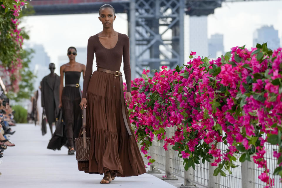 The Michael Kors collection is modeled during Fashion Week, Monday, Sept. 11, 2023, in New York. (AP Photo/Mary Altaffer)