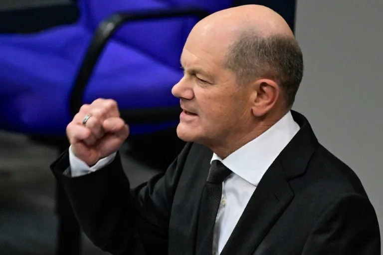 In recent weeks, Scholz had ramped up calls for other EU nations to dig deeper for Ukraine (Tobias SCHWARZ)