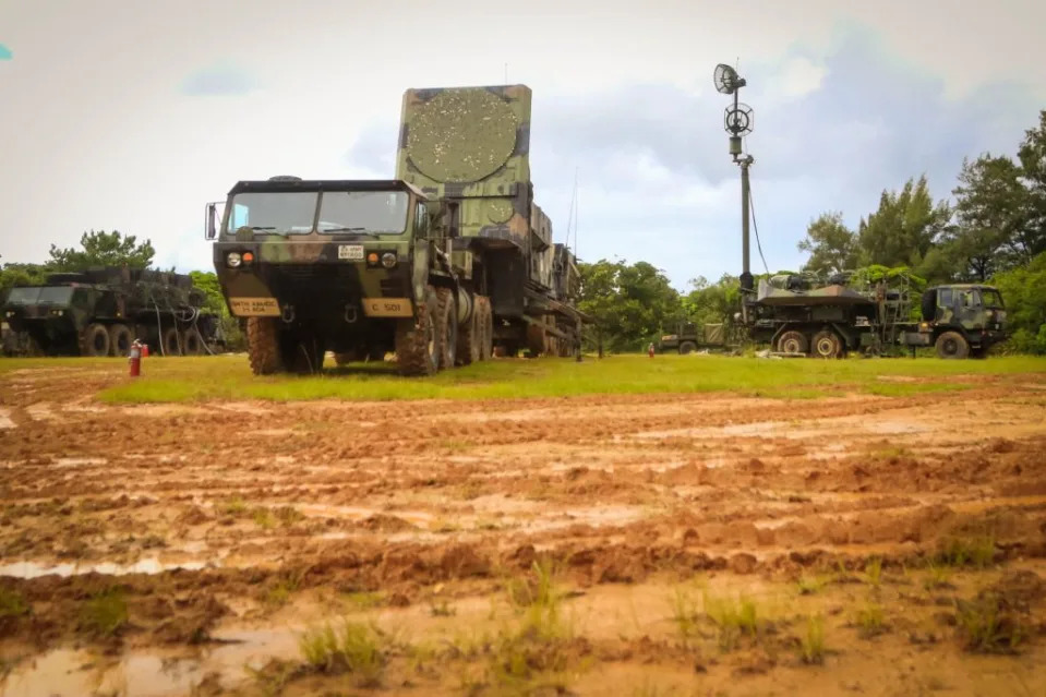 A battery assigned to 1st Battalion, 1st Air Defense Artillery Regiment, displays their patriot radar and antenna mast group during table gunnery training exercise on Kadena Air Base in Japan, Oct. 19, 2017. (U.S. Army Photo by Capt. Adan Cazarez) A battery assigned to 1st Battalion, 1st Air Defense Artillery Regiment, display their patriot radar and antenna mast group during table gunnery training exercise on Kadena Air Base in Japan, Oct. 19, 2017. (U.S. Army Photo by Capt. Adan Cazarez)