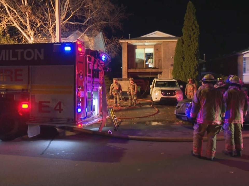Just after 6:15 p.m. Hamilton Fire Department received a report of a structure fire at the home Fire Chief David Cunliffe said in a statement Friday night. (David Ritchie/CBC - image credit)