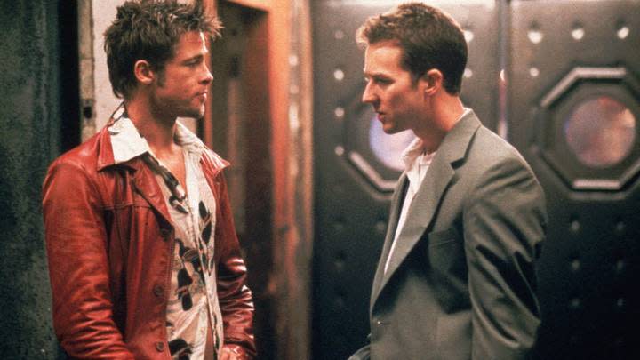  Brad Pitt and Edward Norton in Fight Club. 