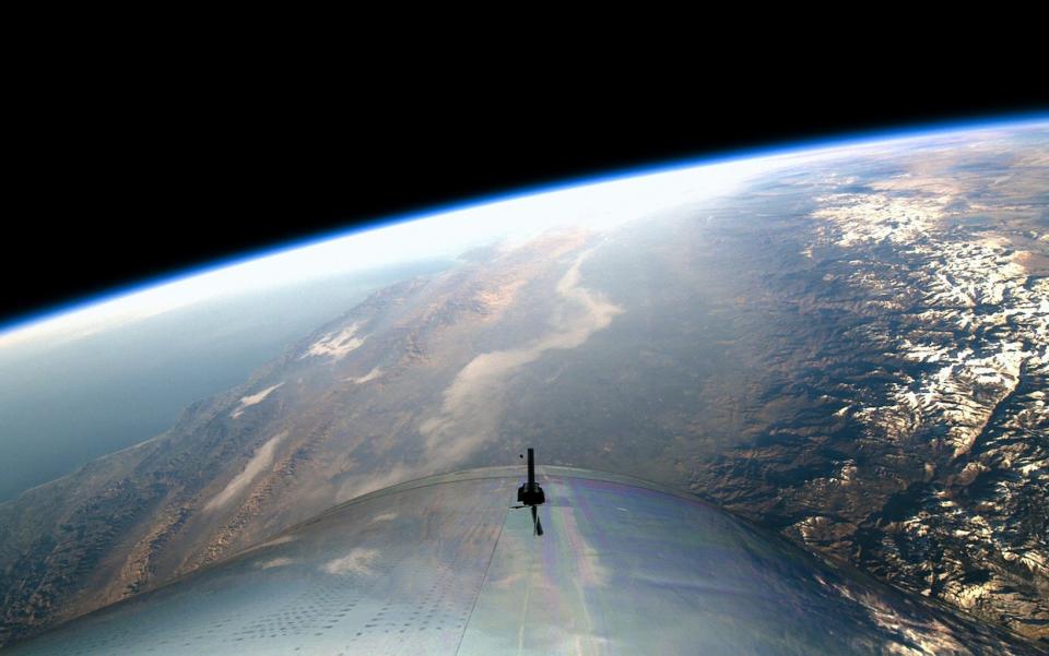 A camera on Virgin Galactic's SpaceShipTwo VSS Unity captured this view of the Earth from just over 51 miles (82.7 kilometers) up during a test launch on Dec. 13, 2018 from Mojave Air and Space Port in California. It was Virgin Galactic's first trip to space. <cite>Virgin Galactic</cite>
