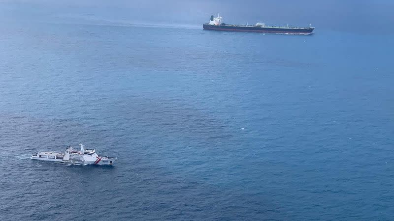 Iranian-flagged crude oil tanker MT Horse is escorted to Batam, Riau Islands