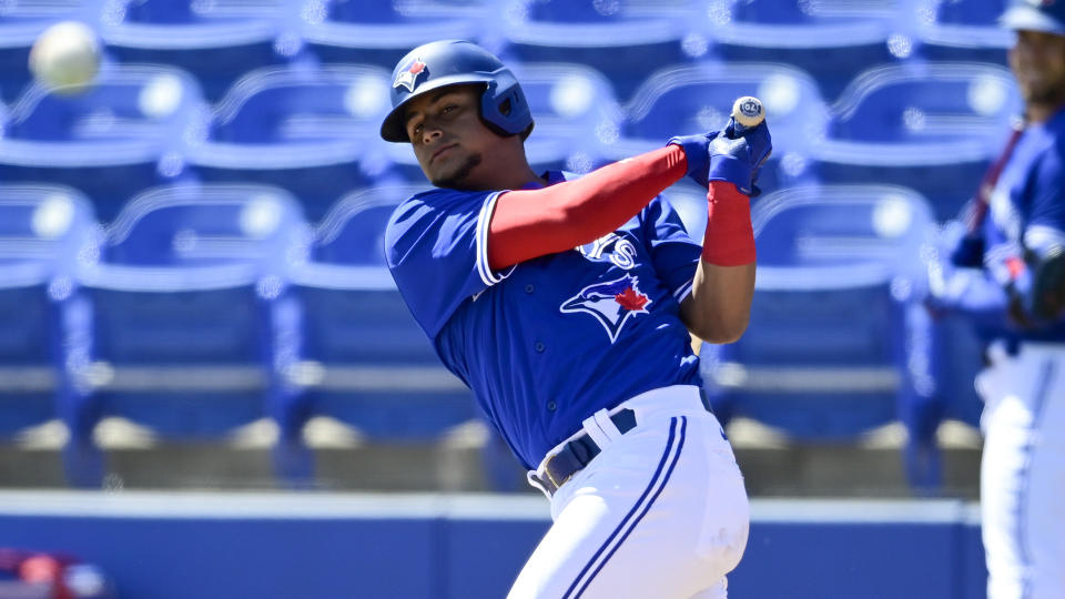 Gabriel Moreno is the Blue Jays' top-ranked prospect. (Photo by Douglas P. DeFelice/Getty Images)