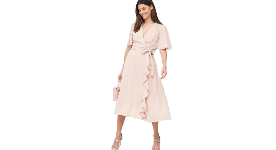 V by Very Vienna Wrap Frill Midi Dress