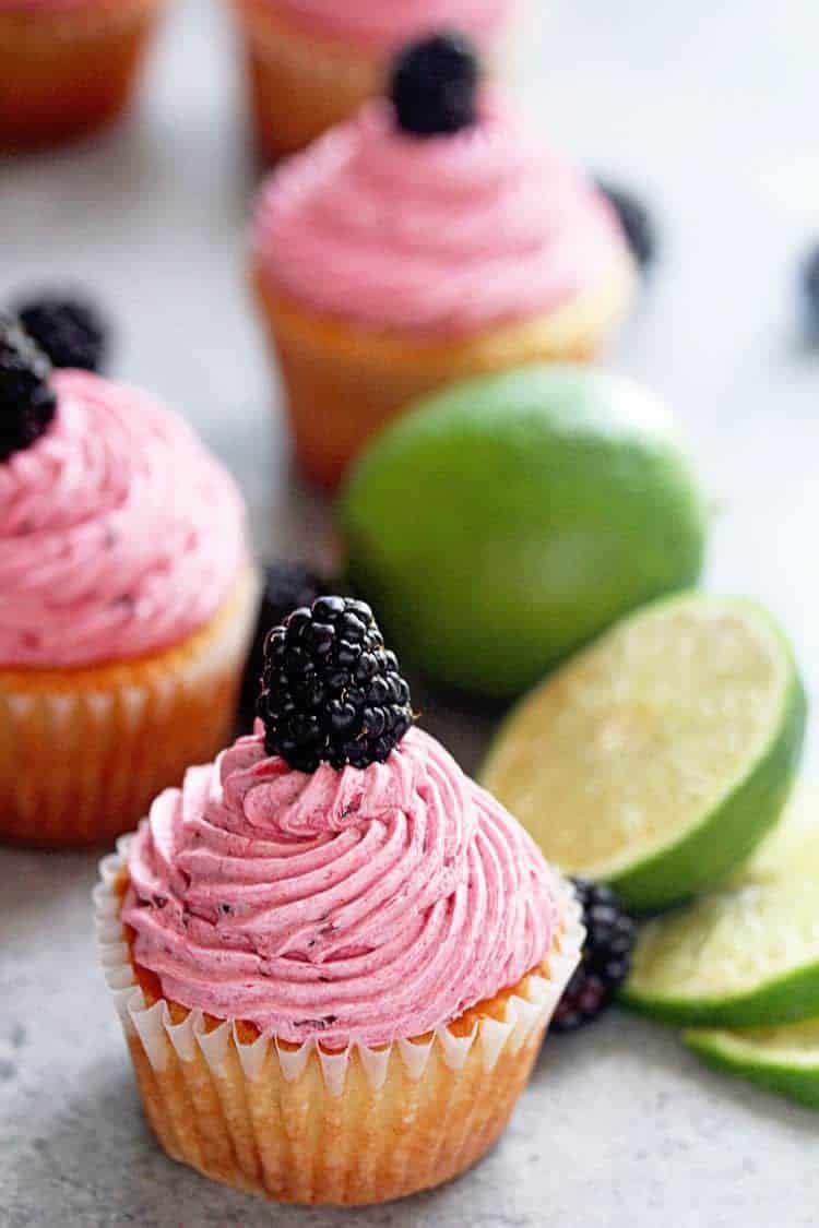 Blackberry Limeade Cupcakes