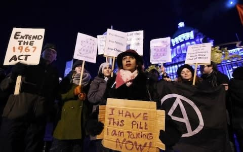 A march for abortion rights in Northern Ireland