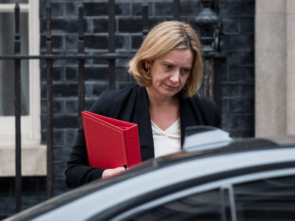 Amber Rudd has been under mounting pressure in recent days over the Windrush scandal: Getty