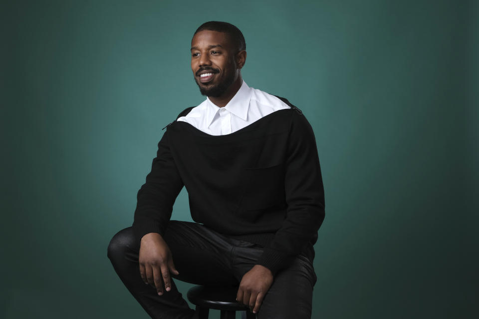 Michael B. Jordan, an executive producer of the OWN series "David Makes Man," poses for a portrait during the 2019 Television Critics Association Summer Press Tour at the Beverly Hilton, Friday, July 26, 2019, in Beverly Hills, Calif. (Photo by Chris Pizzello/Invision/AP)