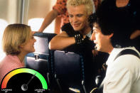 <b>Billy Idol</b><br>“<a href="http://movies.yahoo.com/movie/the-wedding-singer/" data-ylk="slk:The Wedding Singer;elm:context_link;itc:0;sec:content-canvas" class="link ">The Wedding Singer</a>” (1998)<br>Another classic Sandler cameo involves another musician who seems a lot less cool now than he did then: Billy Idol. That’s why I’m not 100% laughing with Billy. But back in the day, Idol was a rock ‘n’ roll poet of the first degree, and anyone who can make me spend so much time contemplating what the heck “Eyes Without a Face” means deserves some gratuitous chuckles.