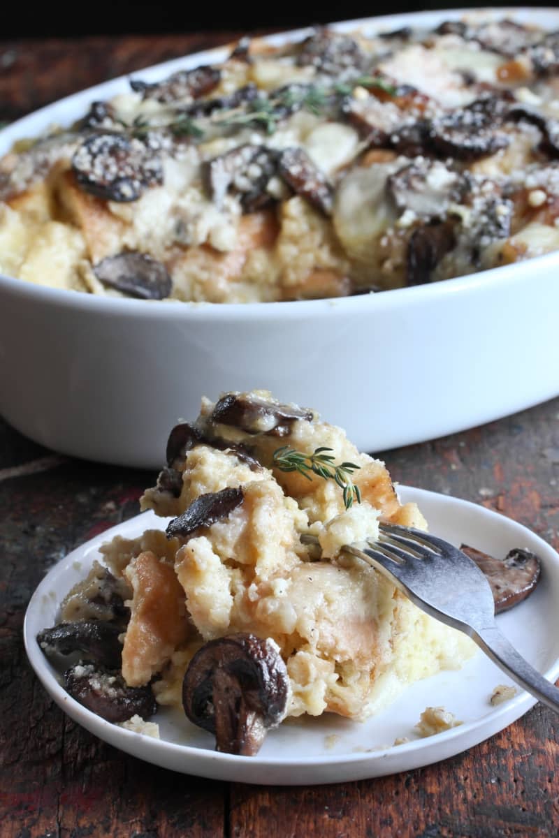 Brie & Mushroom Breakfast Strata