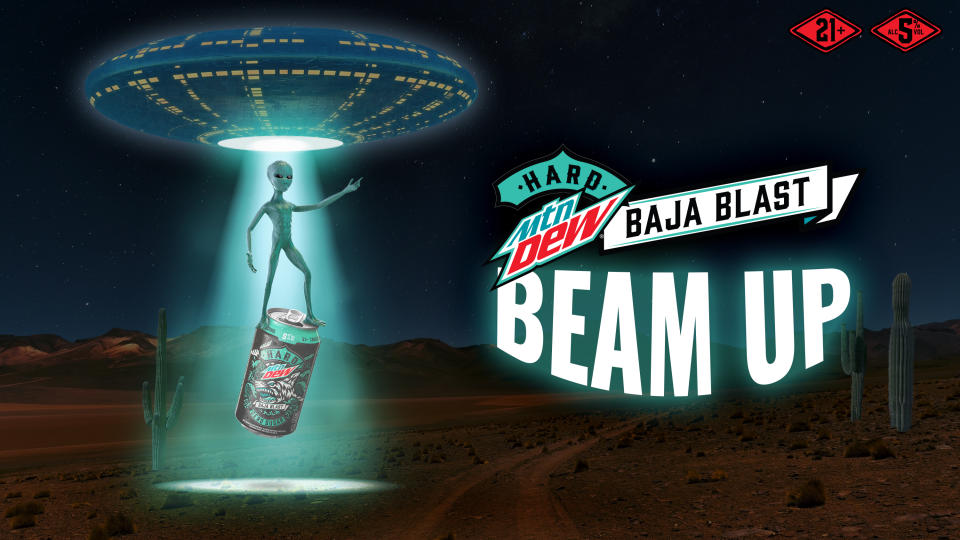 From March 18 to March 20, HARD MTN DEW is hoping to lure UFOs to the custom-built, alien friendly “HARD MTN DEW BAJA BLAST Beam Up” alien abduction site – and they’re livestreaming the whole thing