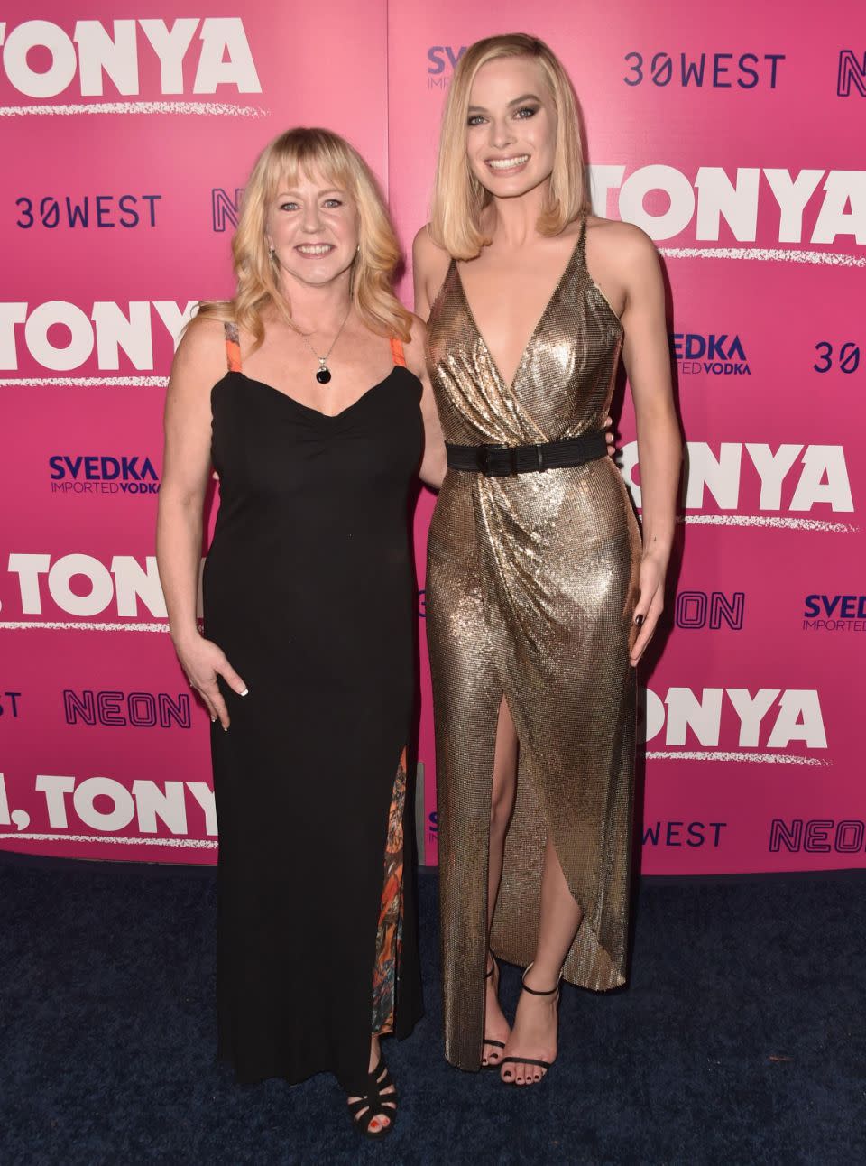 Tonya seen here with Margot at the LA Premiere of the movie. Source: Getty