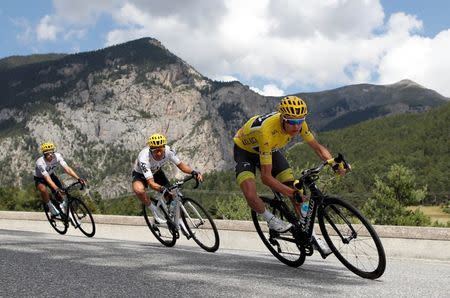 Cycling - The 104th Tour de France cycling race - The 179.5-km Stage 18 from Briancon to Izoard, France - July 20, 2017 - Team Sky rider and yellow jersey Chris Froome of Britain in action. REUTERS/Christian Hartmann