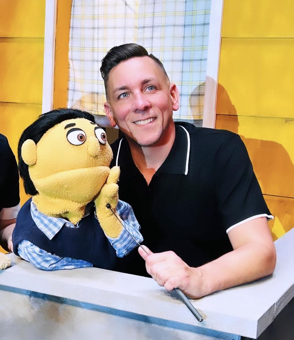 Dominic Del Brocco plays "Princeton" in the R-rated musical "Avenue Q," playing at the Henegar Center in downtown Melbourne through June 18, 2023. Visit henegarcenter.com.