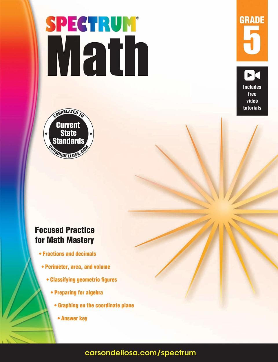 Spectrum Math Workbook. Image via Amazon.