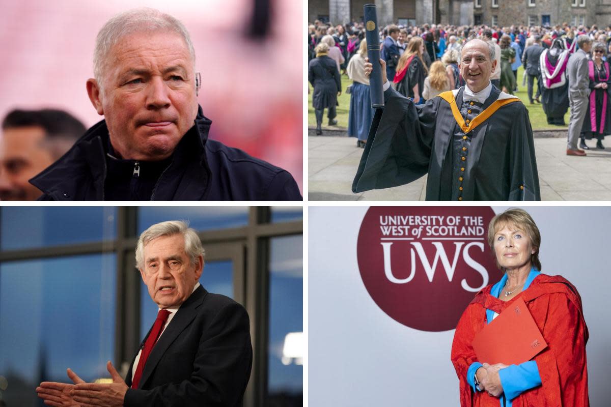 Clockwise from top left - Ally McCoist, Armando Iannucci, Ann Moulds, Gordon Brown <i>(Image: PA/ Archive)</i>