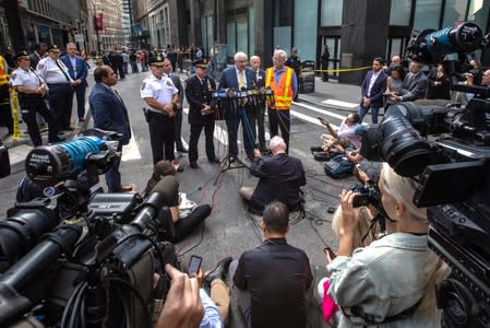 John Miller, New York Police Department (NYPD) Deputy Commissioner of Intelligence & Counterterrorism at news conference during investigation into two suspicious packages in Manhattan