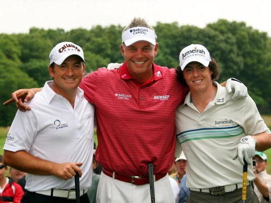 Graeme McDowell, Darren Clarke and Rory McIlroy in 2009 (Getty)