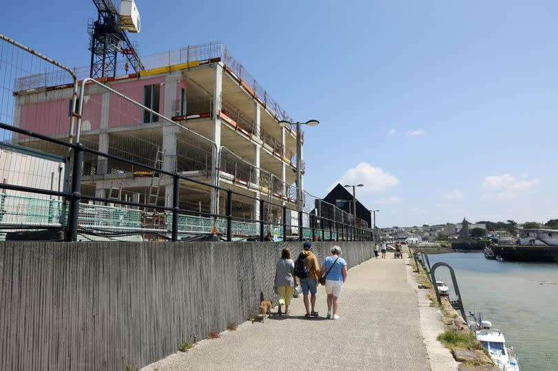 The North Quay Hayle development, which has been on hold since going into administration in February 2024.