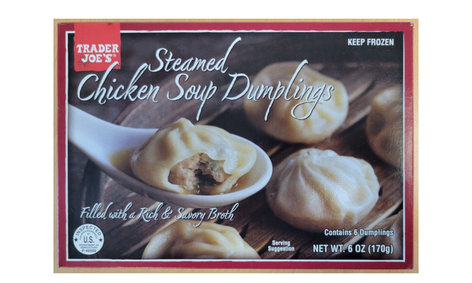 CJ Foods Manufacturing Beaumont Corp., of Beaumont, Calif., is recalling some Trader Joe's Steamed Chicken Soup Dumplings it produced because they may contain foreign material.