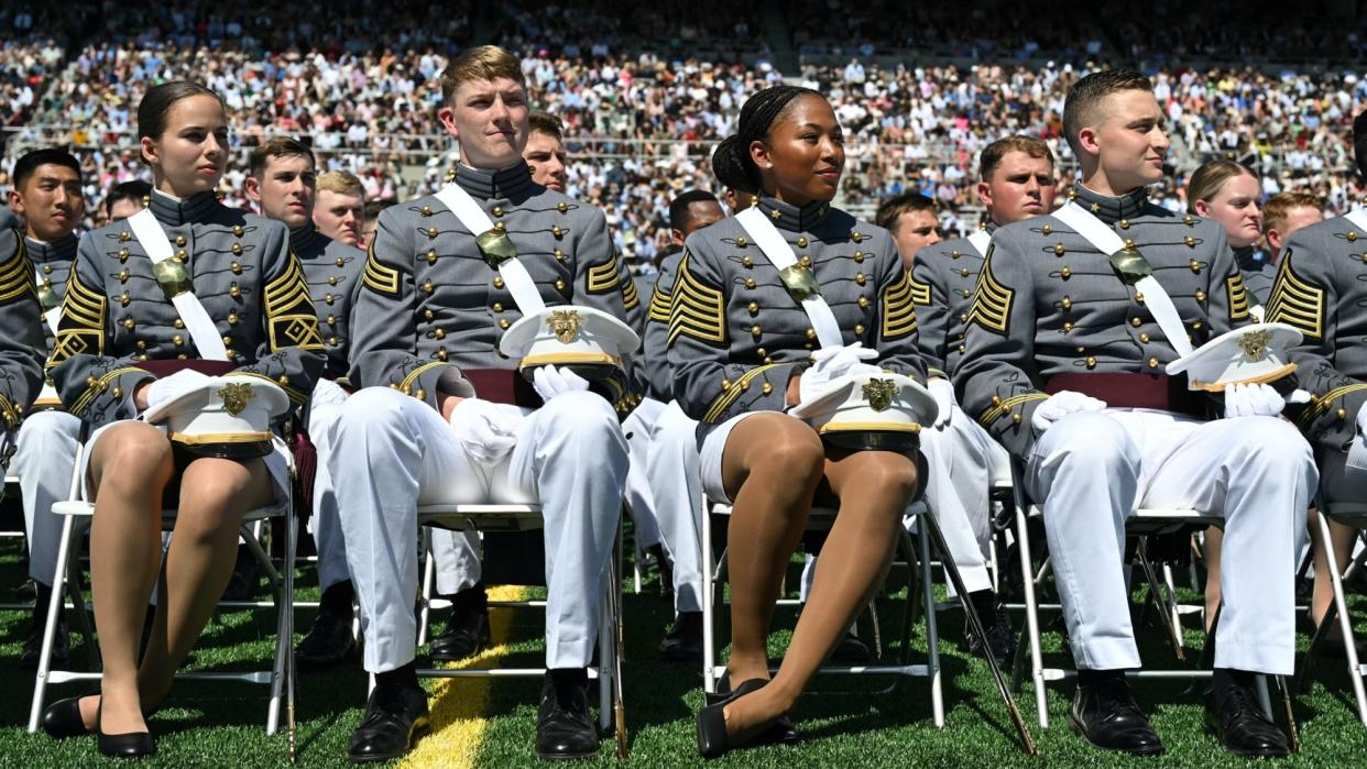  US Military cadets attend their graduation in West Point, New York. 