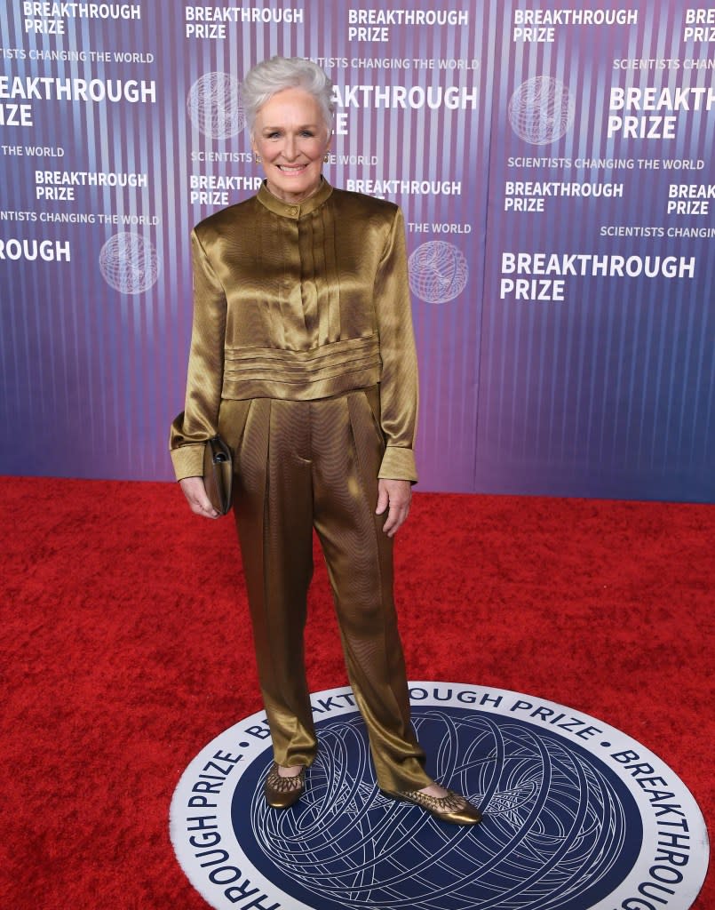 LOS ANGELES, CALIFORNIA - APRIL 13: Glenn Close arrives at the 10th Annual Breakthrough Prize Ceremony at Academy Museum of Motion Pictures on April 13, 2024 in Los Angeles, California.