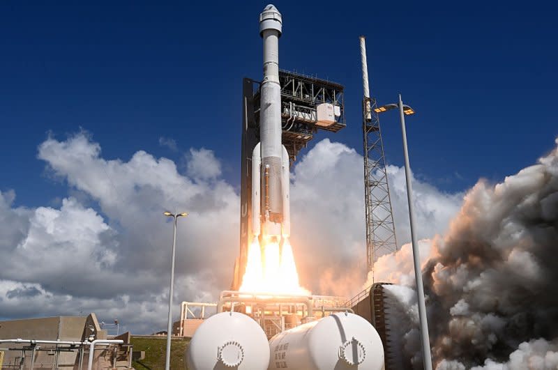 A ULA Atlas V rocket launches the Boeing Starliner spacecraft on its maiden June 5 crewed flight from Complex 41 at Florida's Cape Canaveral Space Force Station. Starliner's return to Earth has been delayed to June 22 or later, the federal space agency announced Friday. Photo by Joe Marino/UPI